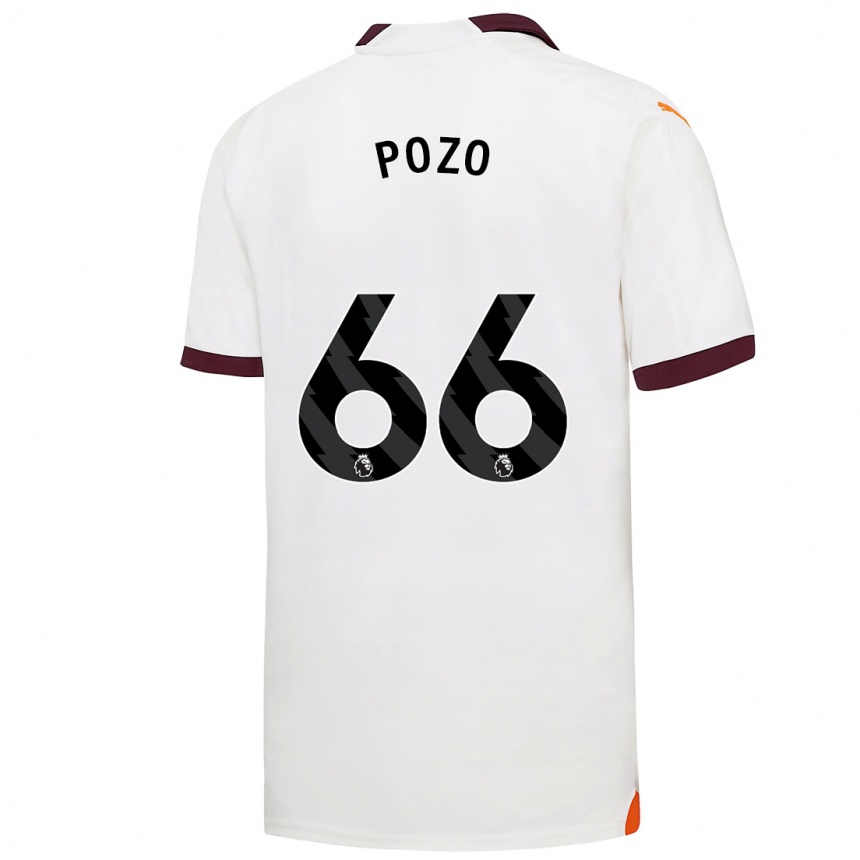 Kids  Iker Pozo #66 White Away Jersey 2023/24 T-Shirt