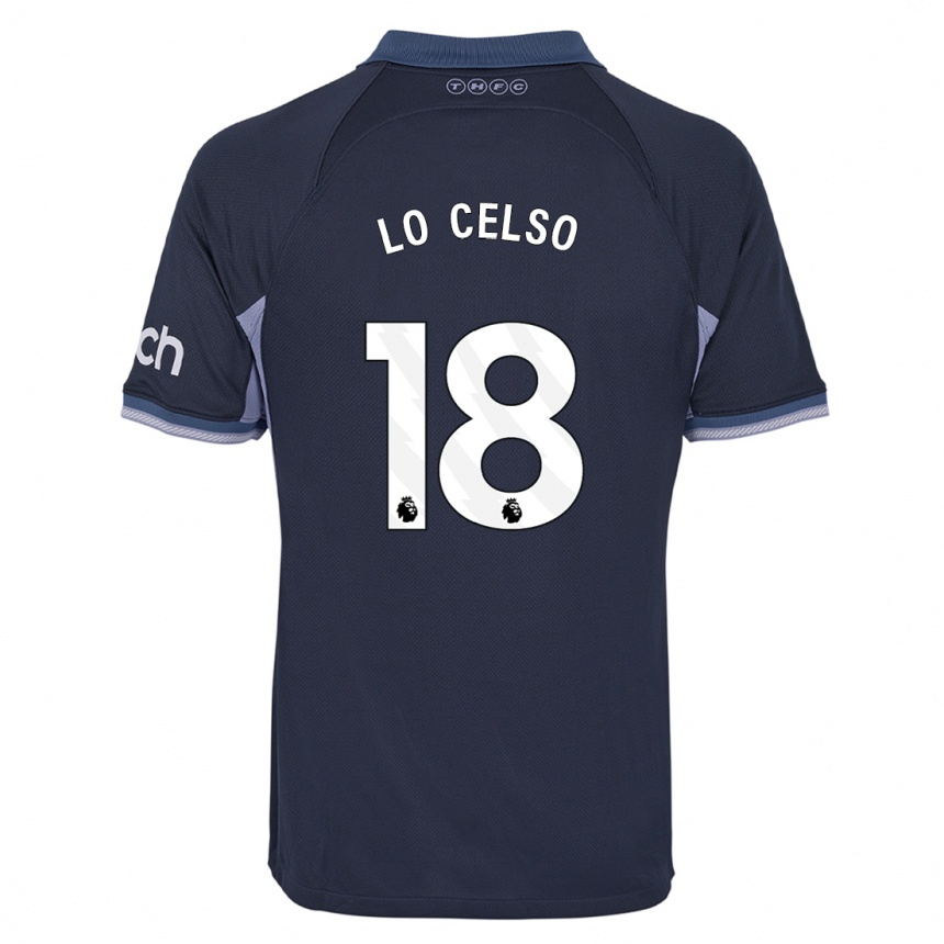 Kids  Giovani Lo Celso #18 Dark Blue Away Jersey 2023/24 T-Shirt