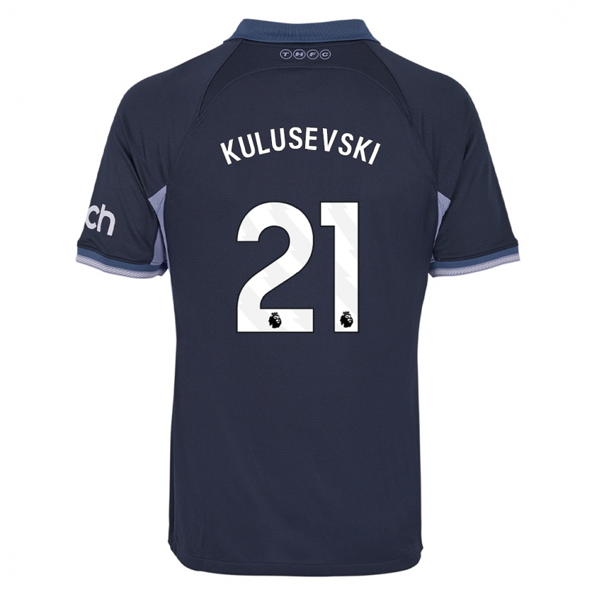 Kids  Dejan Kulusevski #21 Dark Blue Away Jersey 2023/24 T-Shirt