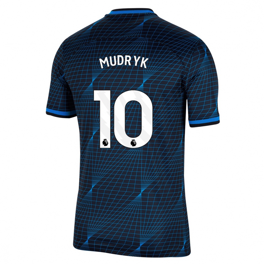 Kids  Mykhaylo Mudryk #10 Dark Blue Away Jersey 2023/24 T-Shirt