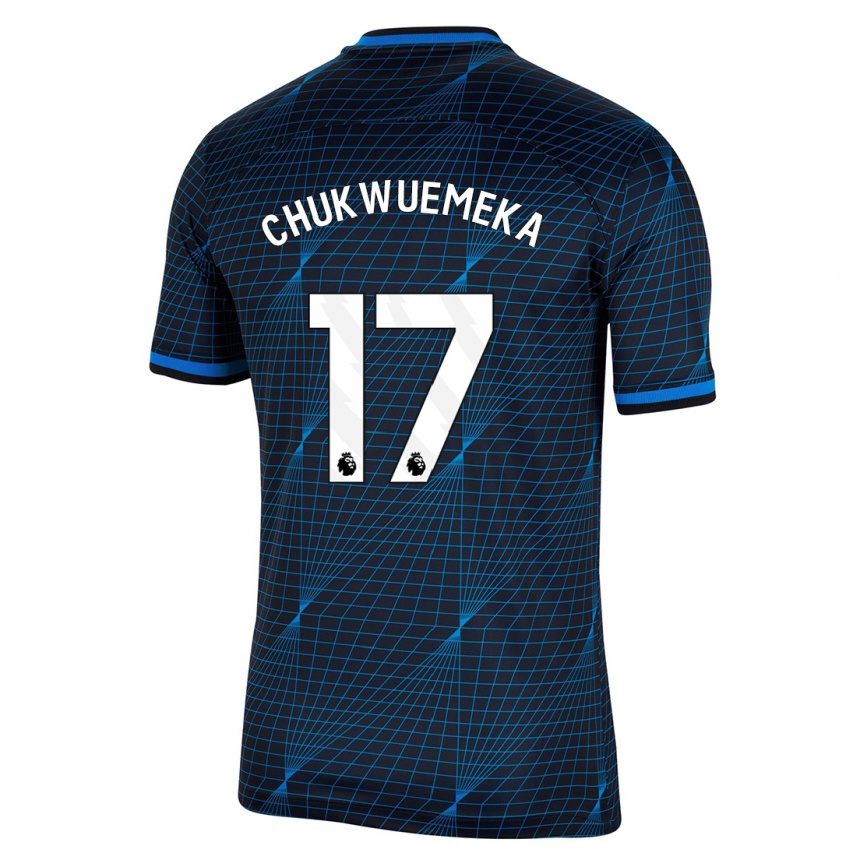 Kids  Carney Chukwuemeka #17 Dark Blue Away Jersey 2023/24 T-Shirt