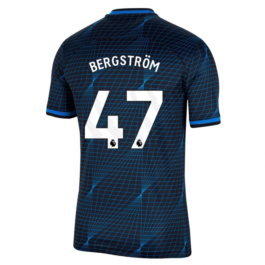 Kids  Lucas Bergström #47 Dark Blue Away Jersey 2023/24 T-Shirt