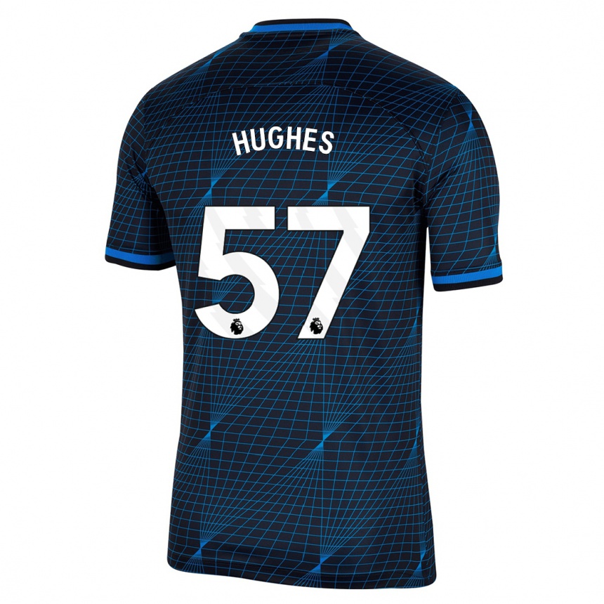 Kids  Brodi Hughes #57 Dark Blue Away Jersey 2023/24 T-Shirt