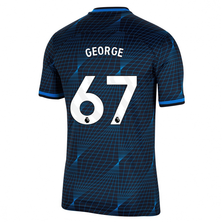 Kids  Tyrique George #67 Dark Blue Away Jersey 2023/24 T-Shirt