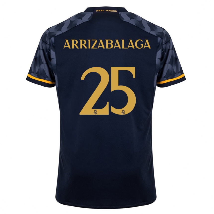 Kids  Kepa Arrizabalaga #25 Dark Blue Away Jersey 2023/24 T-Shirt
