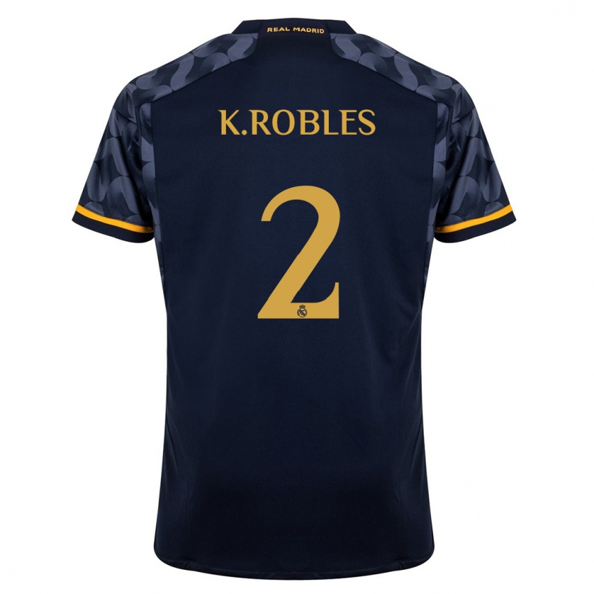 Kids  Kenti Robles #2 Dark Blue Away Jersey 2023/24 T-Shirt