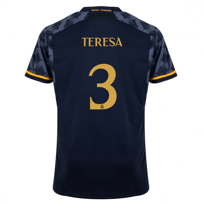 Kids  Teresa Abelleira #3 Dark Blue Away Jersey 2023/24 T-Shirt