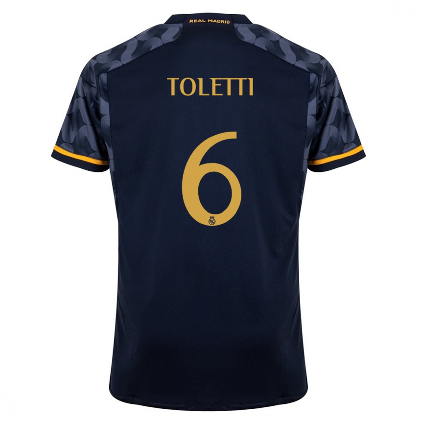 Kids  Sandie Toletti #6 Dark Blue Away Jersey 2023/24 T-Shirt