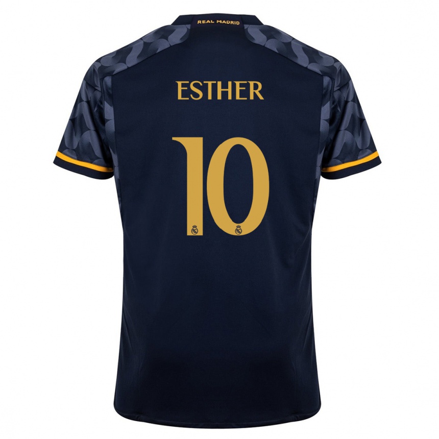 Kids  Esther Gonzalez #10 Dark Blue Away Jersey 2023/24 T-Shirt