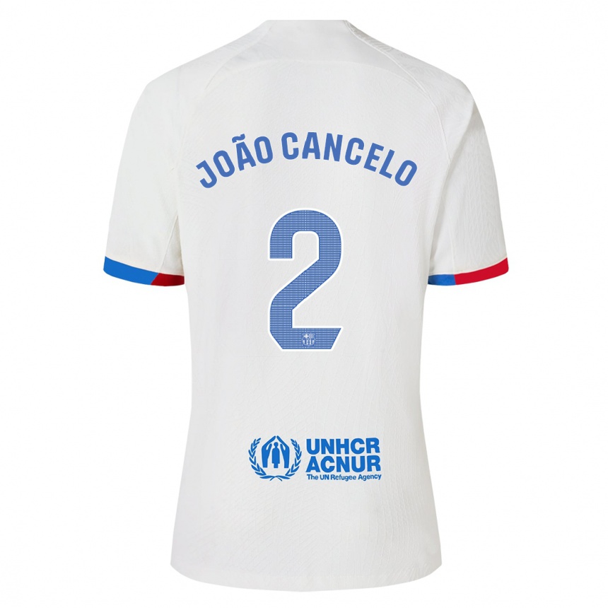 Kids  Joao Cancelo #2 White Away Jersey 2023/24 T-Shirt