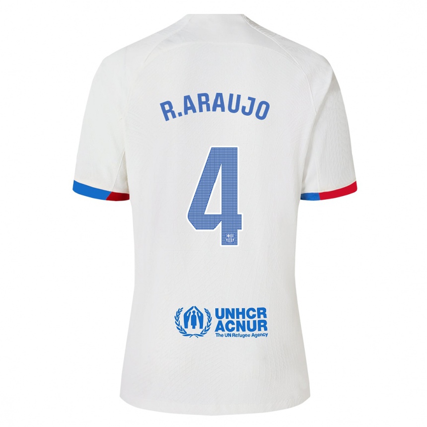 Kids  Ronald Araujo #4 White Away Jersey 2023/24 T-Shirt