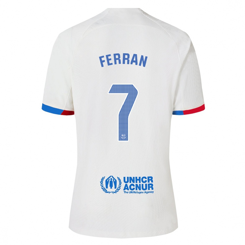 Kids  Ferran Torres #7 White Away Jersey 2023/24 T-Shirt