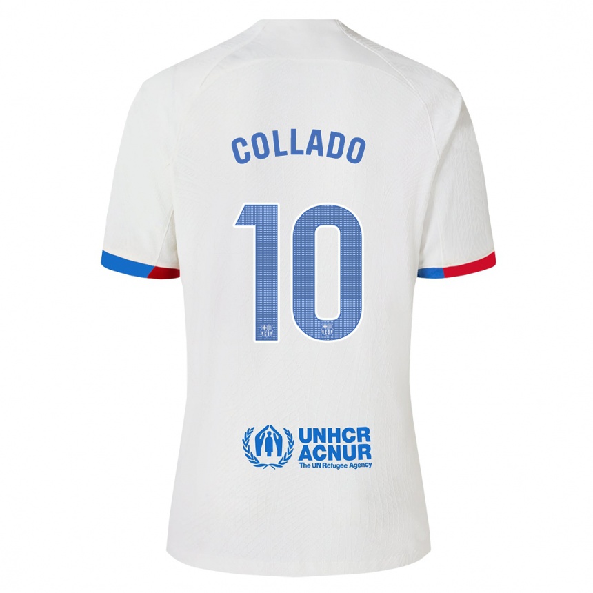 Kids  Alex Collado #10 White Away Jersey 2023/24 T-Shirt