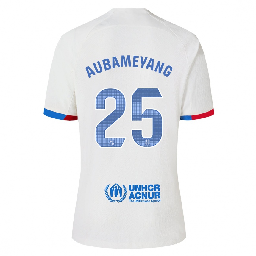 Kids  Pierre Emerick Aubameyang #25 White Away Jersey 2023/24 T-Shirt