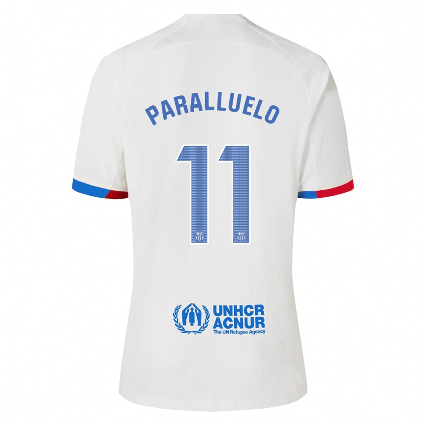 Kids  Salma Paralluelo #11 White Away Jersey 2023/24 T-Shirt