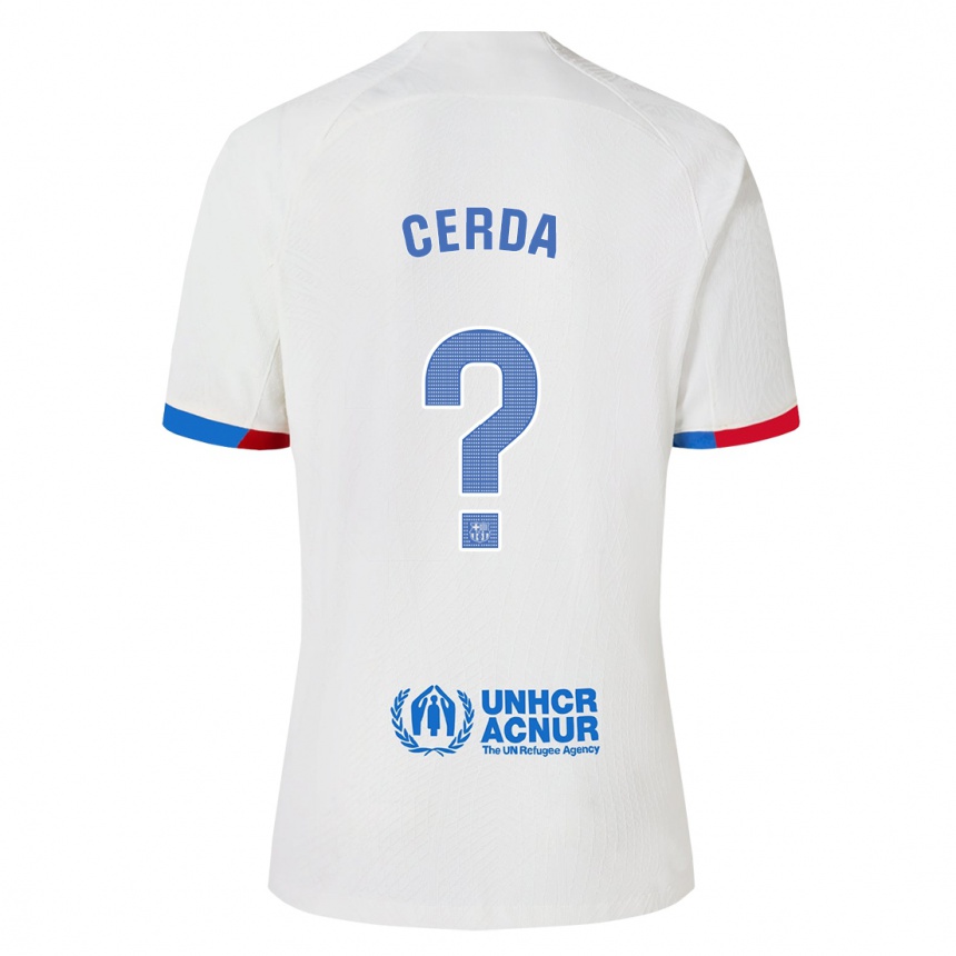 Kids  Josep Cerda #0 White Away Jersey 2023/24 T-Shirt