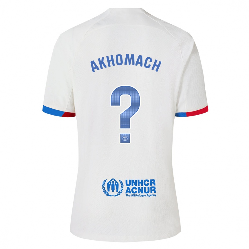 Kids  Ilias Akhomach #0 White Away Jersey 2023/24 T-Shirt