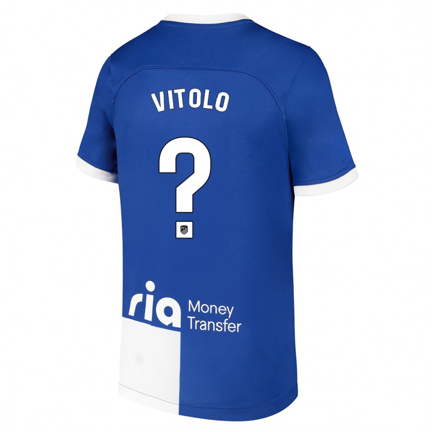 Kids  Vitolo #0 Blue White Away Jersey 2023/24 T-Shirt