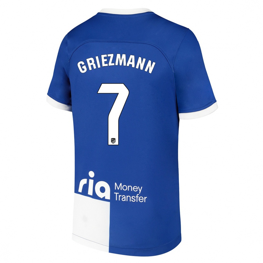 Kids  Antoine Griezmann #7 Blue White Away Jersey 2023/24 T-Shirt