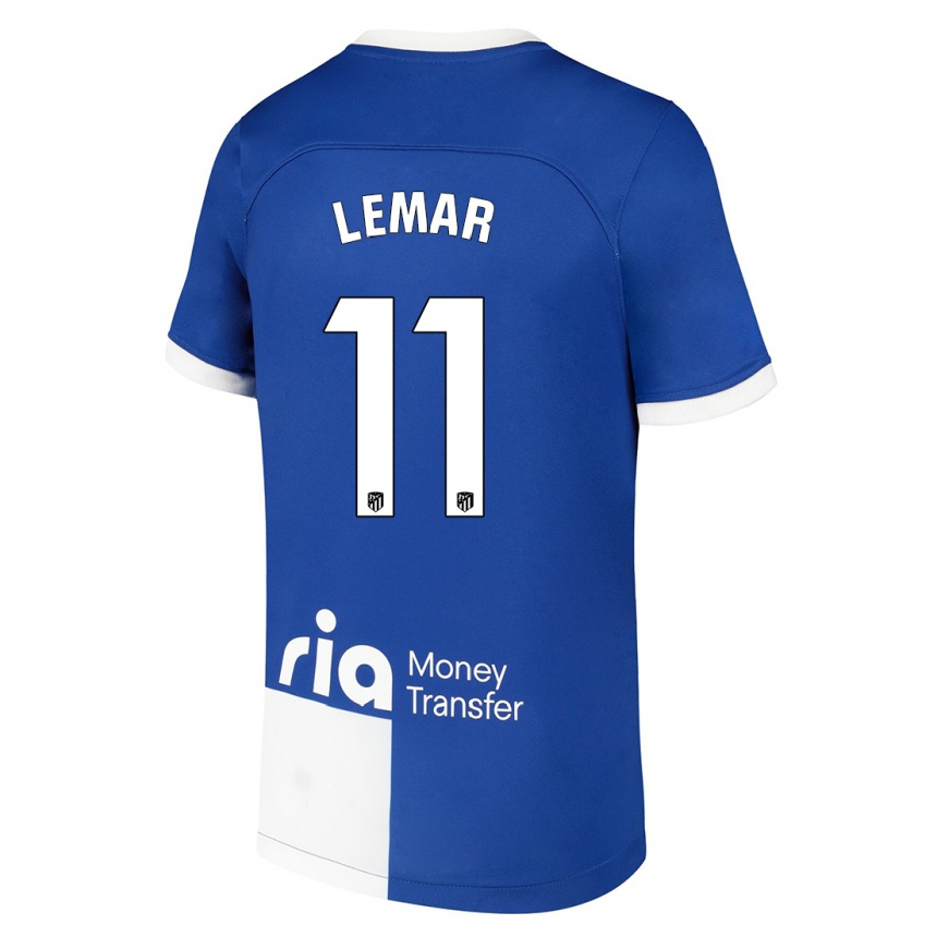 Kids  Thomas Lemar #11 Blue White Away Jersey 2023/24 T-Shirt