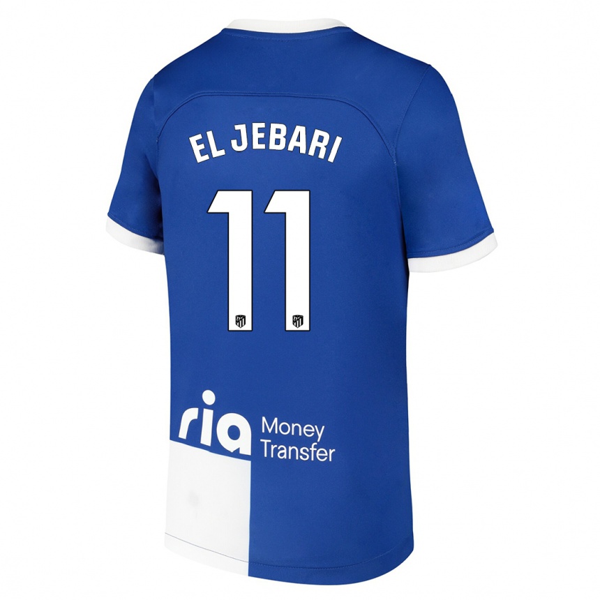 Kids  Salim El Jebari #11 Blue White Away Jersey 2023/24 T-Shirt