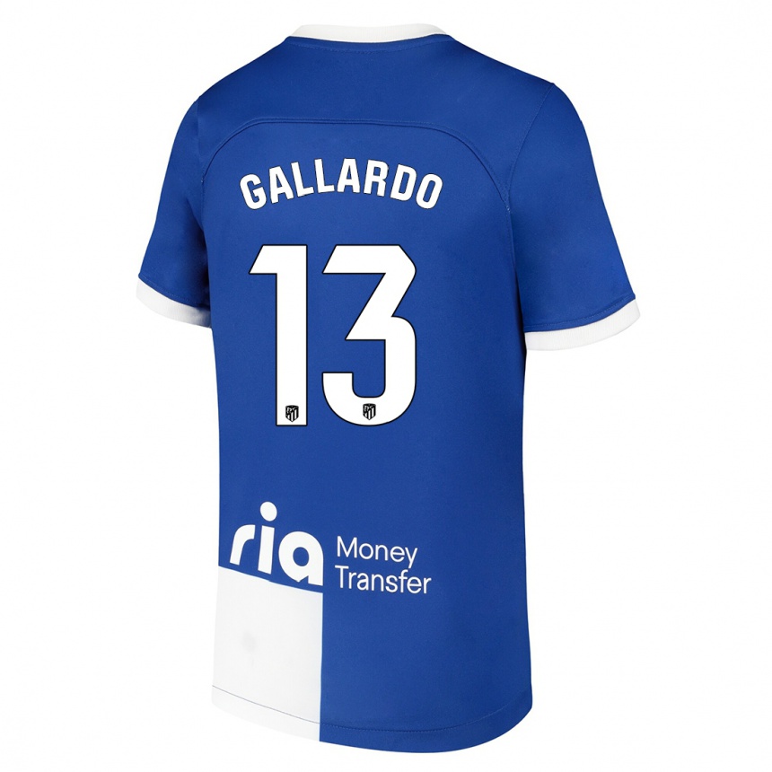 Kids  Lola Gallardo #13 Blue White Away Jersey 2023/24 T-Shirt