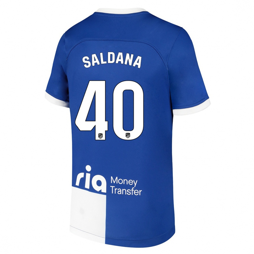 Kids  Jose Saldana #40 Blue White Away Jersey 2023/24 T-Shirt