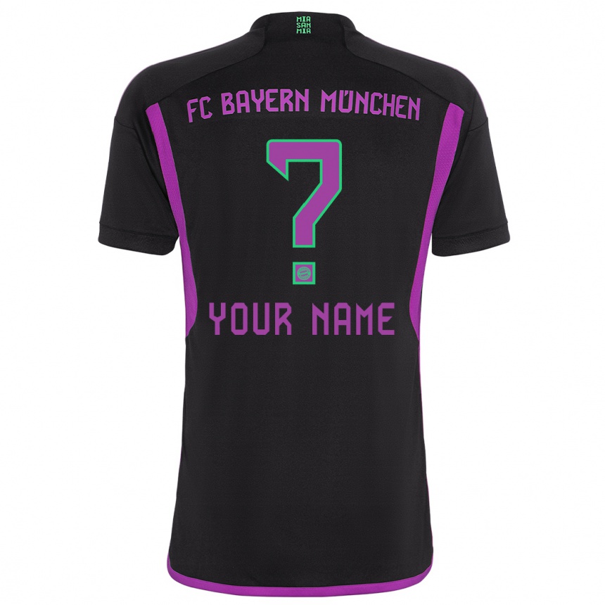 Kids  Your Name #0 Black Away Jersey 2023/24 T-Shirt