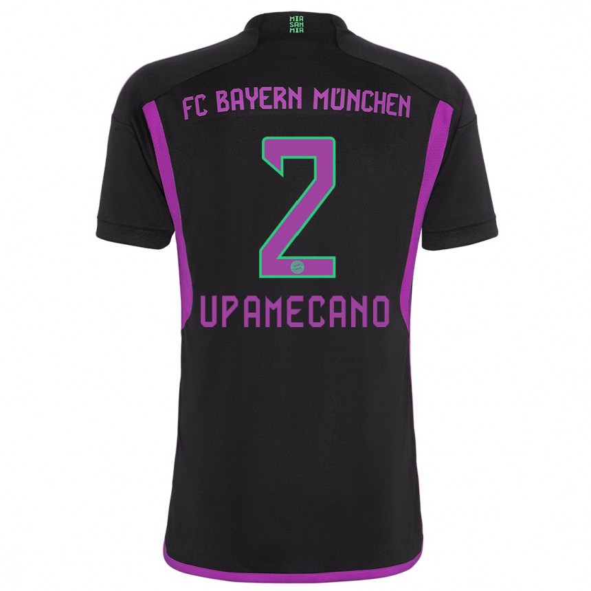 Kids  Dayot Upamecano #2 Black Away Jersey 2023/24 T-Shirt