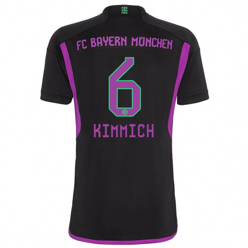 Kids  Joshua Kimmich #6 Black Away Jersey 2023/24 T-Shirt