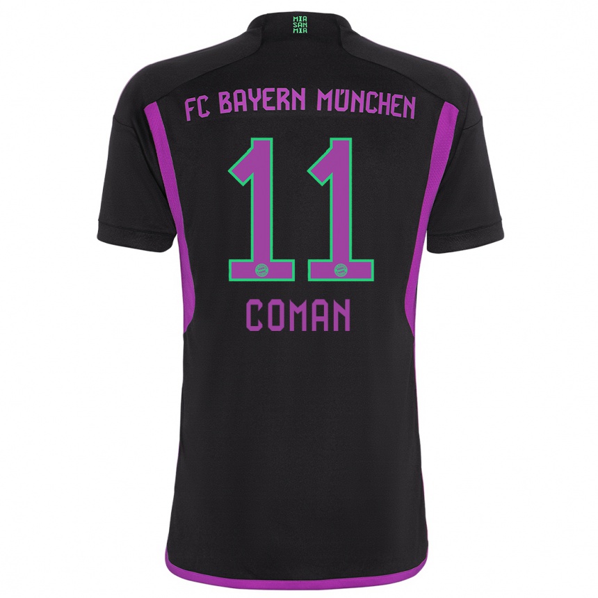 Kids  Kingsley Coman #11 Black Away Jersey 2023/24 T-Shirt