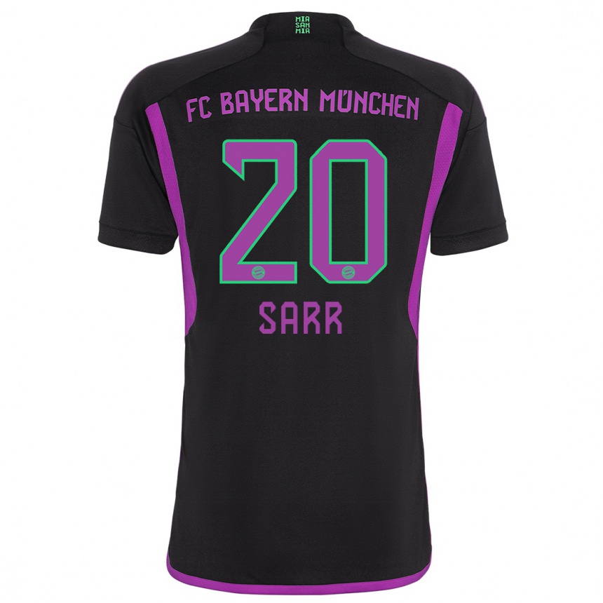 Kids  Bouna Sarr #20 Black Away Jersey 2023/24 T-Shirt