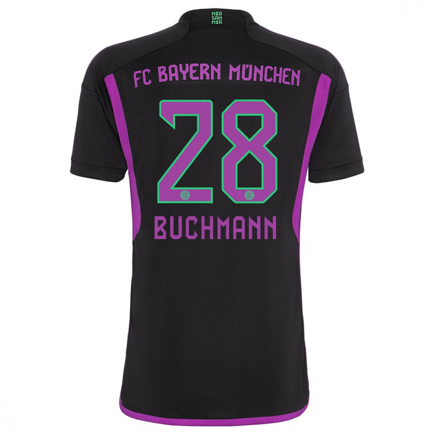 Kids  Tarek Buchmann #28 Black Away Jersey 2023/24 T-Shirt