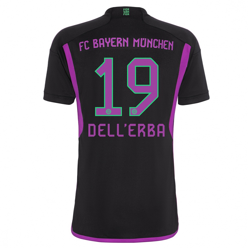 Kids  Davide Dell'erba #19 Black Away Jersey 2023/24 T-Shirt