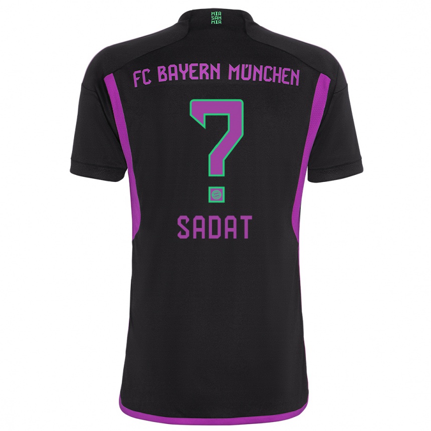 Kids  Mudaser Sadat #0 Black Away Jersey 2023/24 T-Shirt