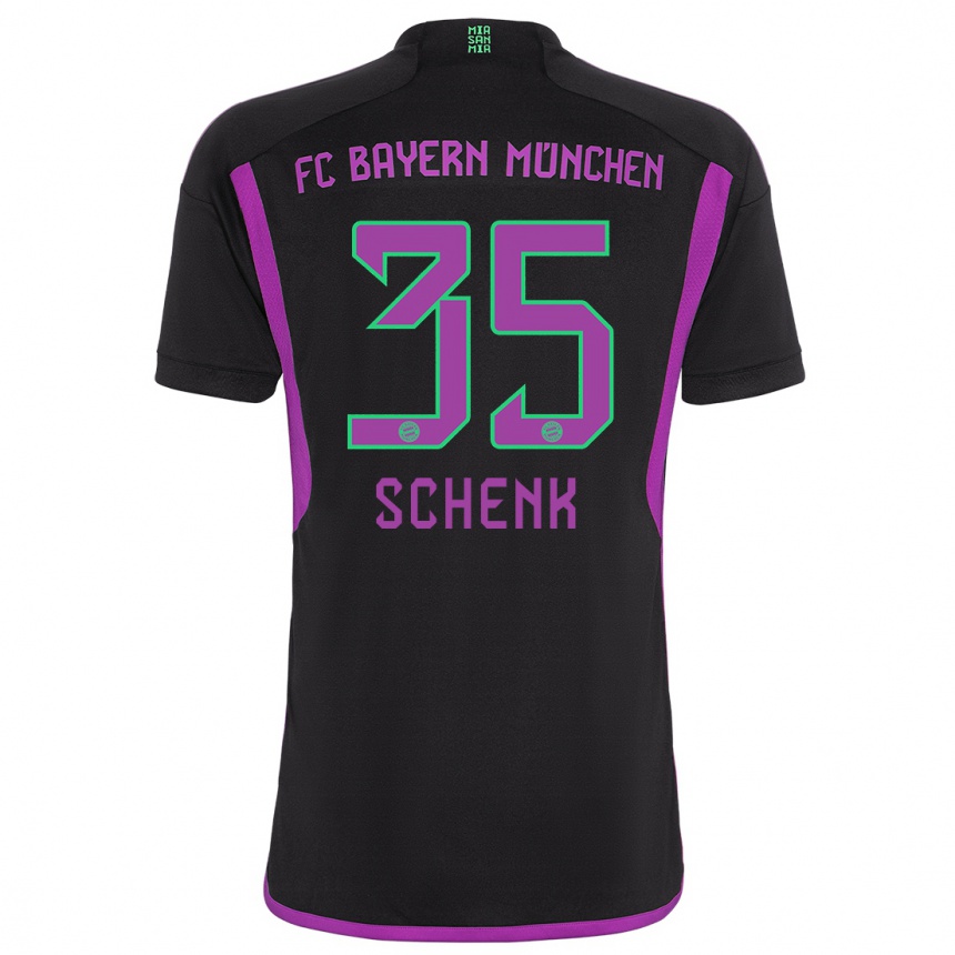 Kids  Johannes Schenk #35 Black Away Jersey 2023/24 T-Shirt