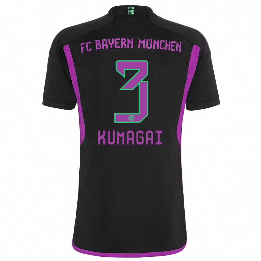 Kids  Saki Kumagai #3 Black Away Jersey 2023/24 T-Shirt