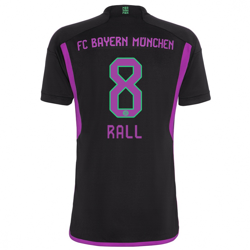 Kids  Maximiliane Rall #8 Black Away Jersey 2023/24 T-Shirt