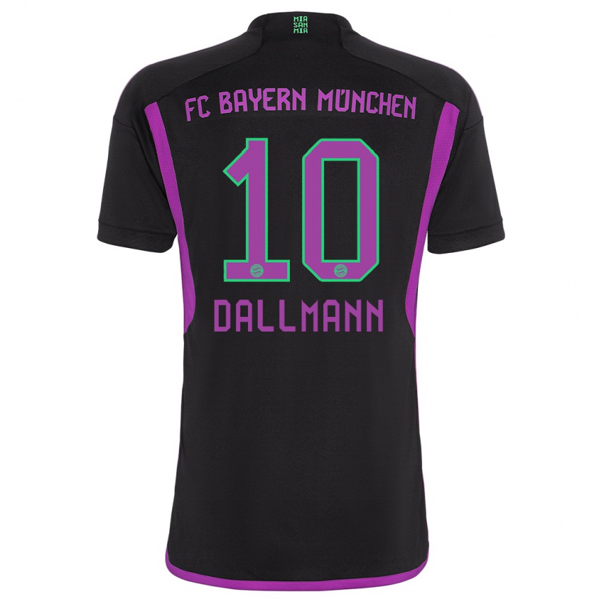 Kids  Linda Dallmann #10 Black Away Jersey 2023/24 T-Shirt