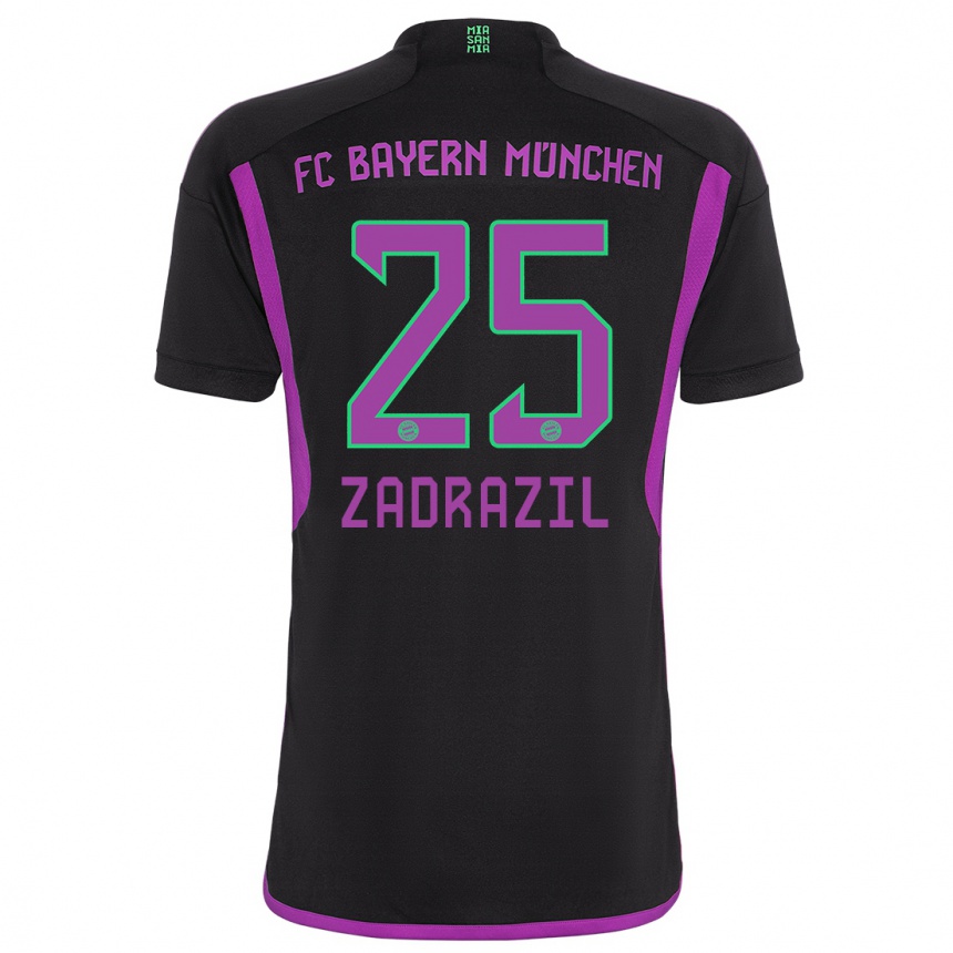 Kids  Sarah Zadrazil #25 Black Away Jersey 2023/24 T-Shirt