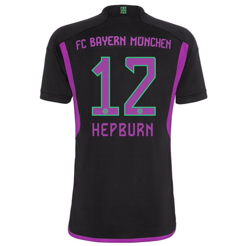 Kids  Barry Hepburn #12 Black Away Jersey 2023/24 T-Shirt