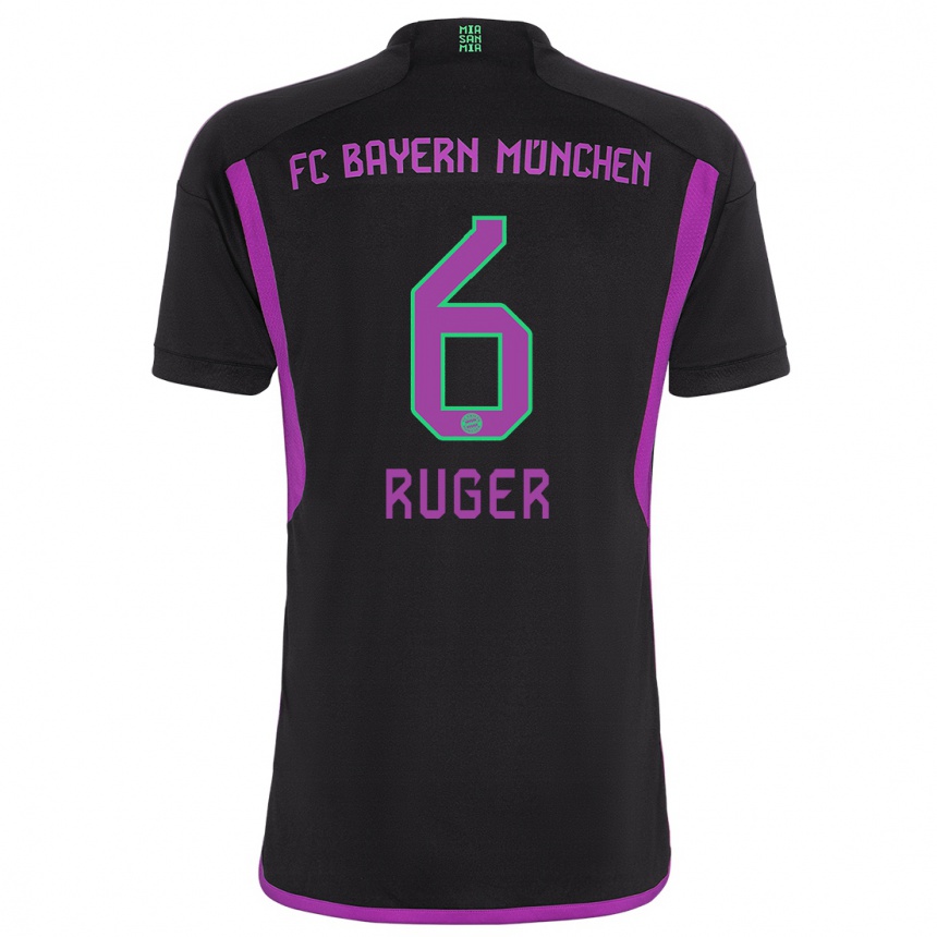 Kids  Kurt Ruger #6 Black Away Jersey 2023/24 T-Shirt