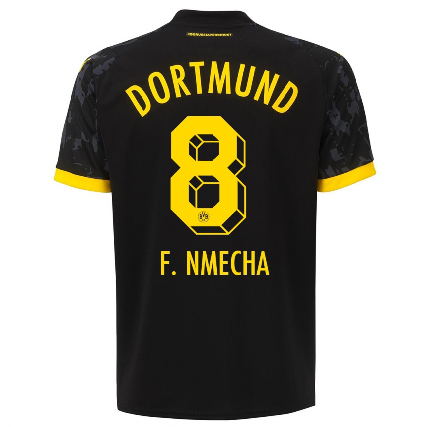 Kids  Felix Nmecha #8 Black Away Jersey 2023/24 T-Shirt