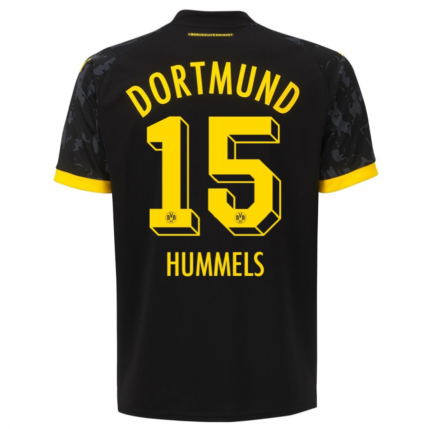 Kids  Mats Hummels #15 Black Away Jersey 2023/24 T-Shirt