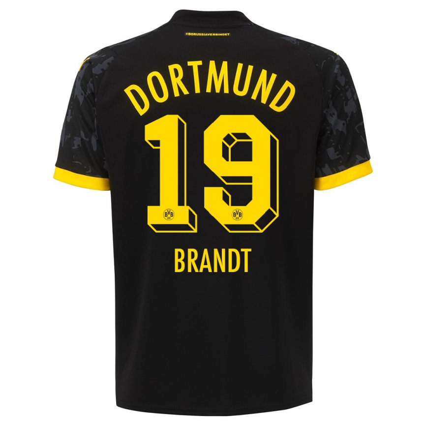 Kids  Julian Brandt #19 Black Away Jersey 2023/24 T-Shirt