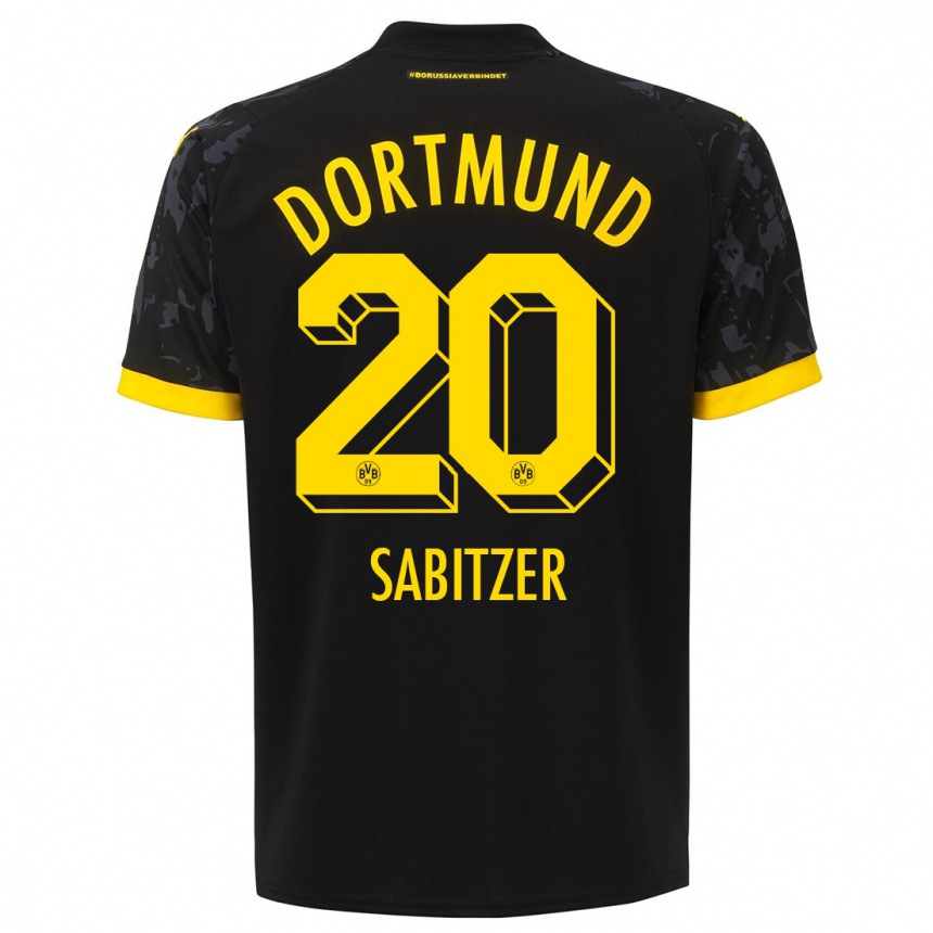 Kids  Marcel Sabitzer #20 Black Away Jersey 2023/24 T-Shirt