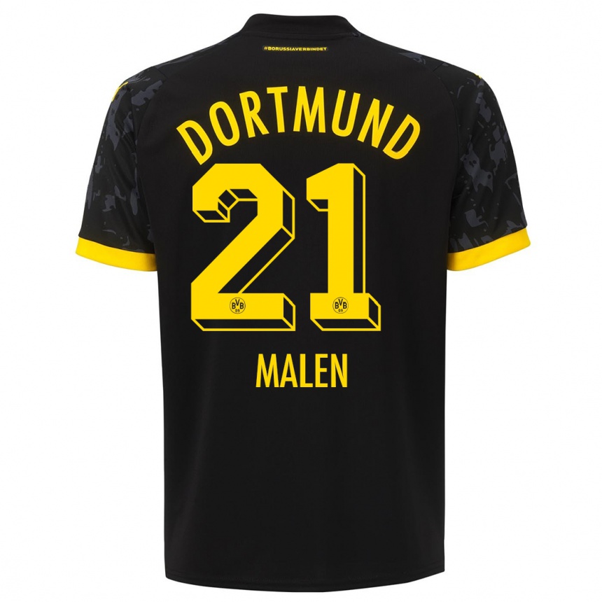 Kids  Donyell Malen #21 Black Away Jersey 2023/24 T-Shirt