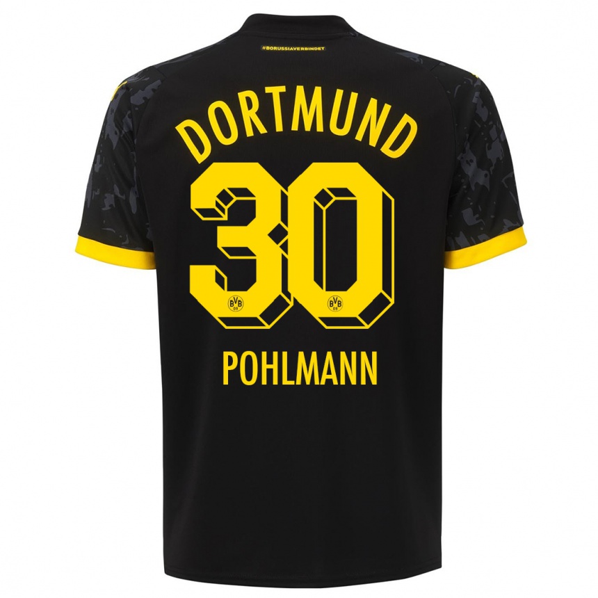 Kids  Ole Pohlmann #30 Black Away Jersey 2023/24 T-Shirt