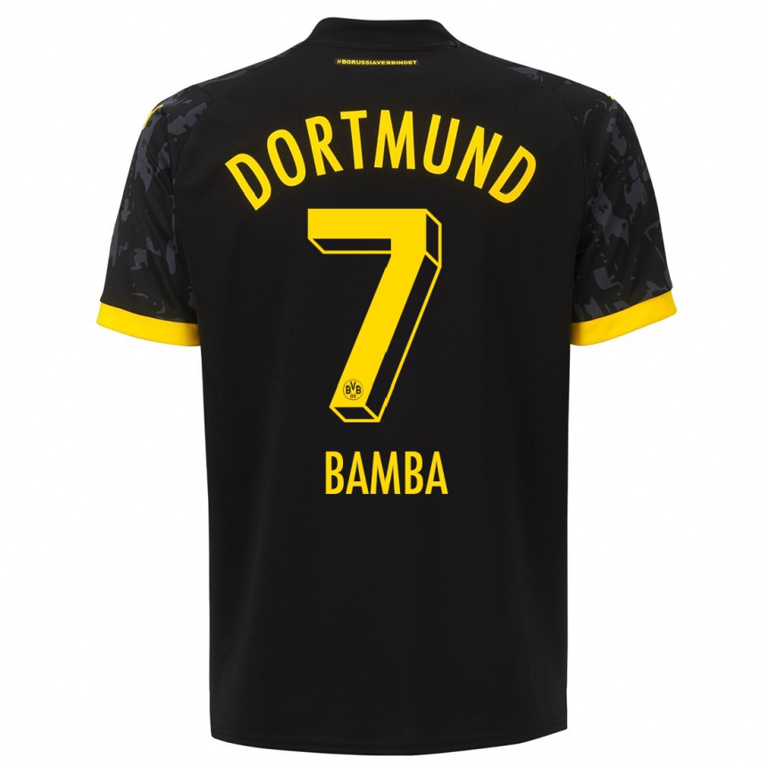 Kids  Samuel Bamba #7 Black Away Jersey 2023/24 T-Shirt