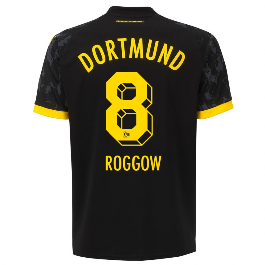 Kids  Franz Roggow #8 Black Away Jersey 2023/24 T-Shirt